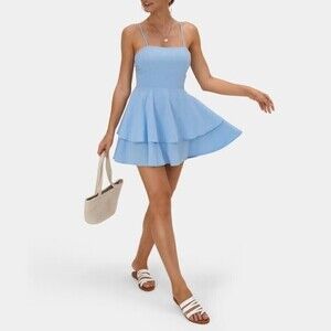 HALARA Light Blue Mini Dress